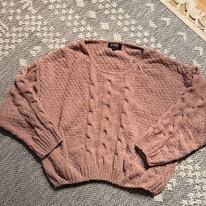 Shyanne Dusty Pink Cable Knit Sweater